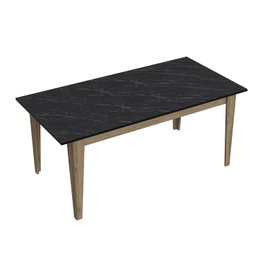 Hanah Home Mesa de Comedor Nogal y Negro 180x90x76.8 cm